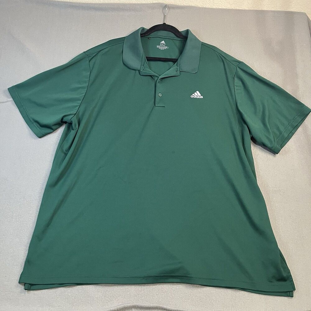 Adidas Primegreen Mens 3XLT Long Sleeve Polo Shirt Green Short Sleeves Golfcore